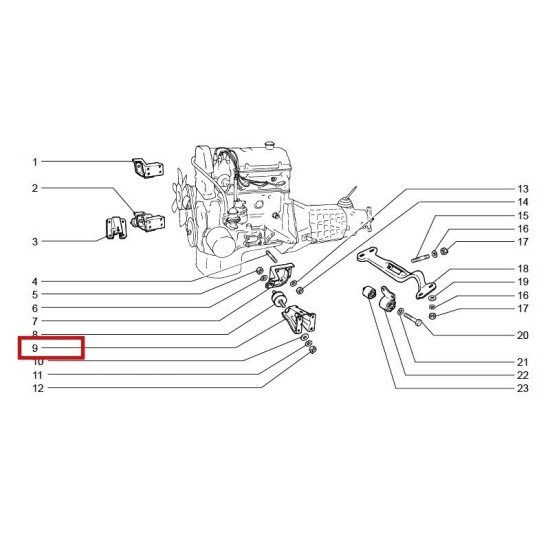 Držiak motora ľavý 2121-1001006